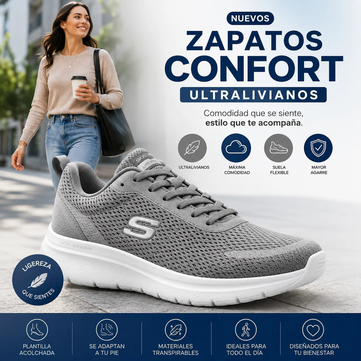 Zapatos Confort Ultralivianos – Comodidad y Estilo para Todos los Días👟