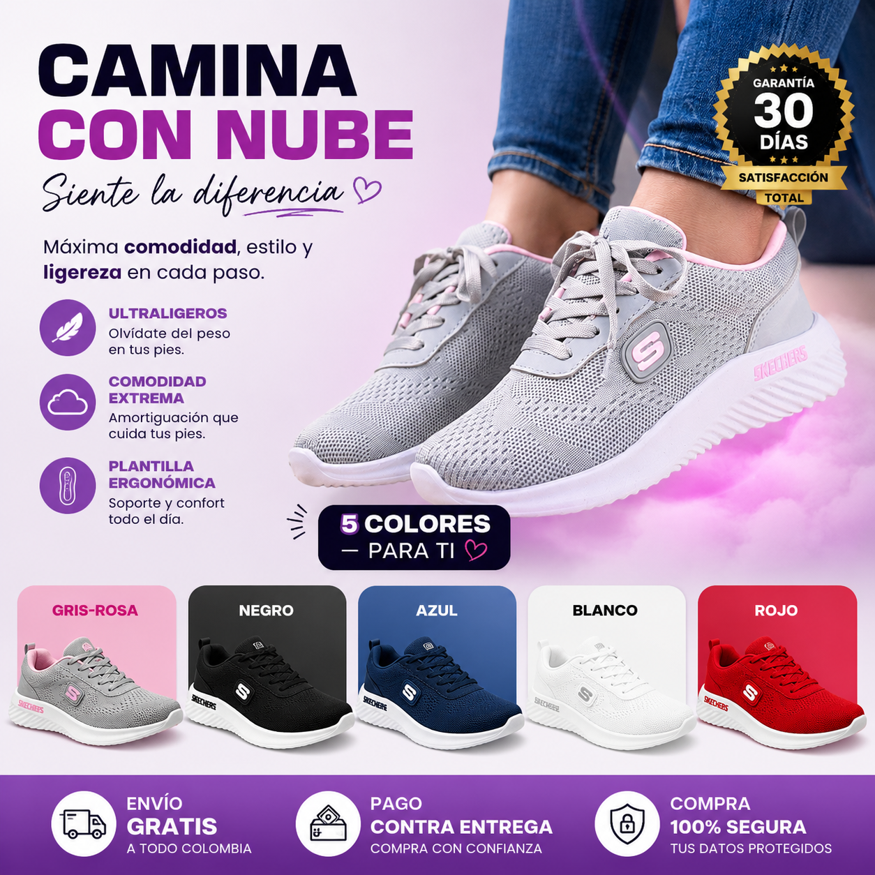 Zapatos Skechers NubeComfort✨👟🍃