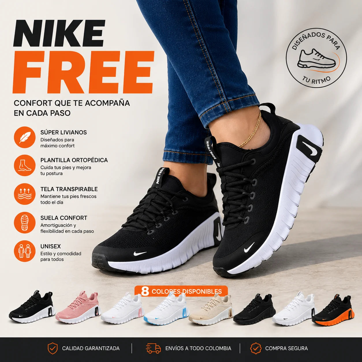 Tenis Nike Free Ortopedicos Unisex👟🏃🏼‍♂️‍➡️✨