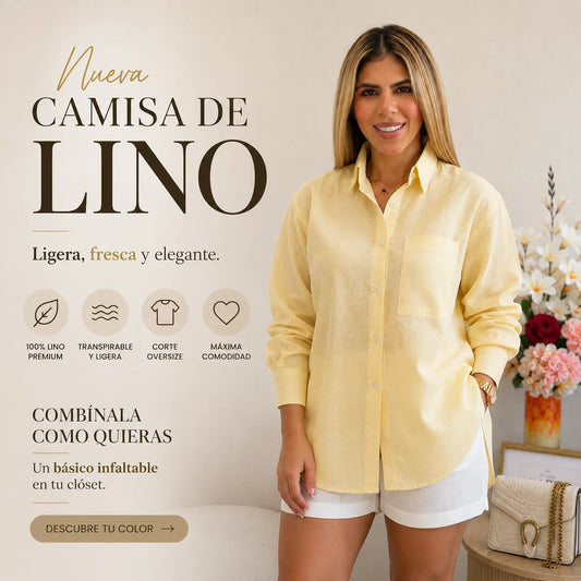 ✨Camisa Oversize de Lino Premium para Mujer✨
