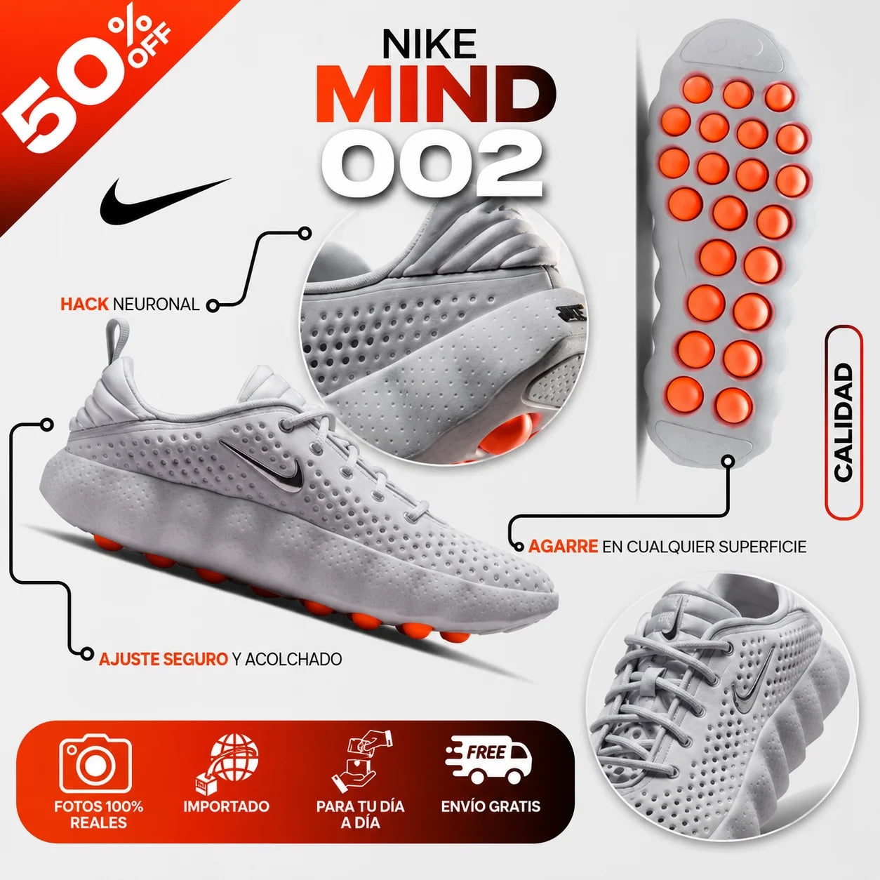 NIKE MIND 002 | Máxima Comodidad para Todo el Día