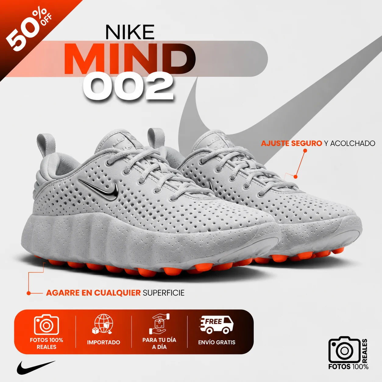 NIKE MIND 002 | Máxima Comodidad para Todo el Día