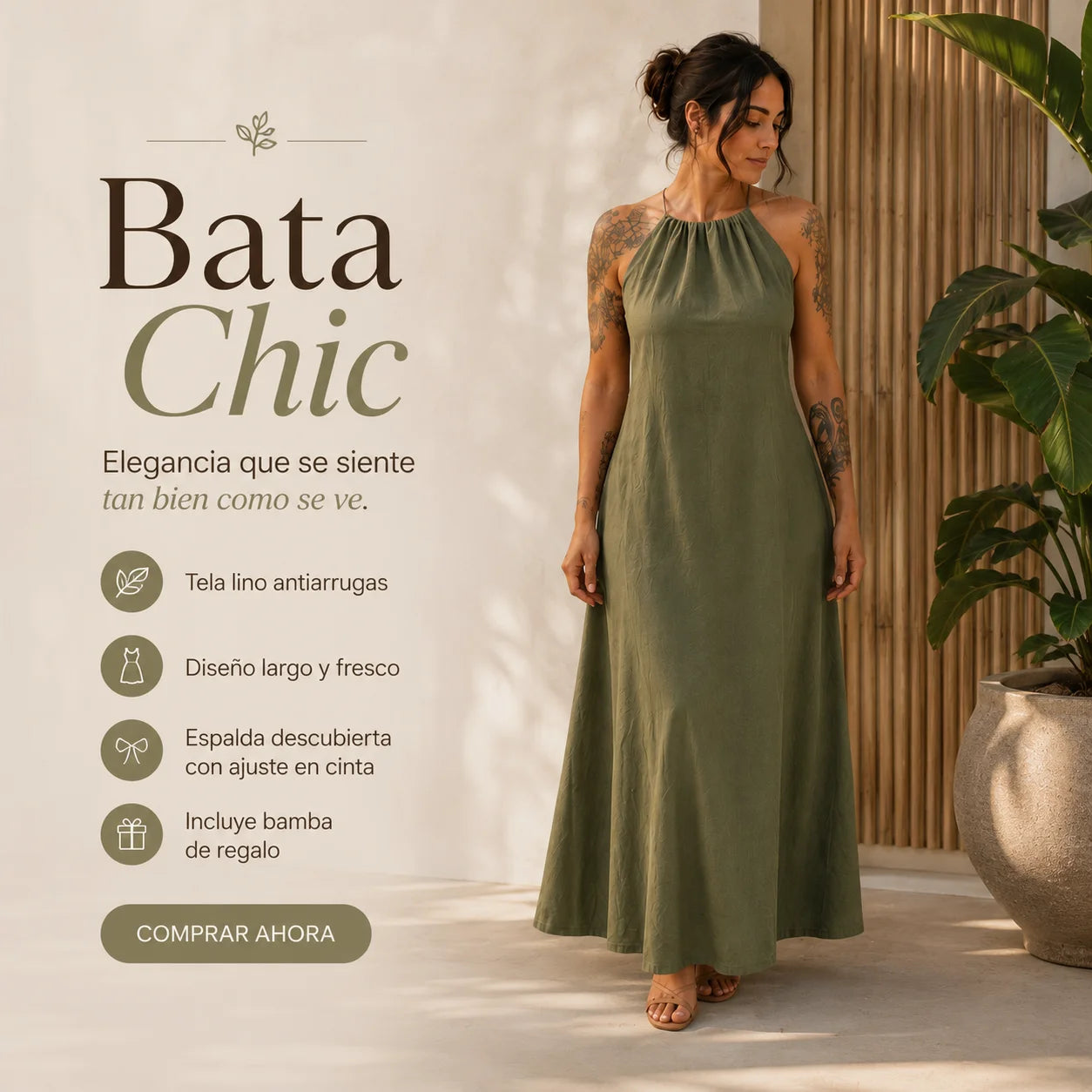Bata Chic™ | Vestido Largo Premium de Lino✨