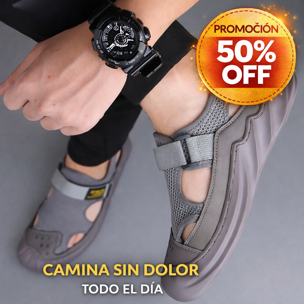 👨🏻👣💎Sandalias Ortopedicas Tejidas Con Hebillas Para Hombre Negras👨🏻👣💎