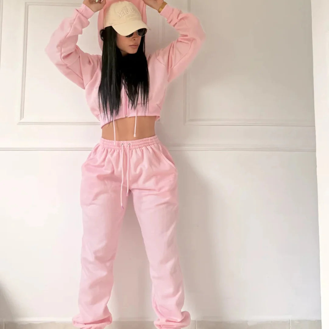Set Deportivo Jogger + Buzo Crop con Cierre para Mujer✨