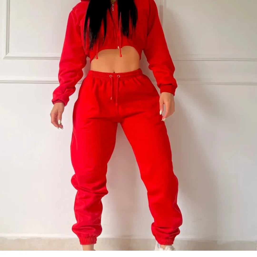 Set Deportivo Jogger + Buzo Crop con Cierre para Mujer✨