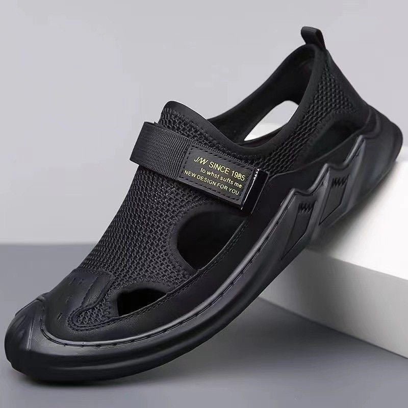 👨🏻👣💎Sandalias Ortopedicas Tejidas Con Hebillas Para Hombre Negras👨🏻👣💎